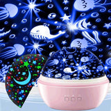 Night Light Projector For Kids, 2 In 1 Ocean And Starry Projector, 360 Rotating Baby Night Lights Lamp For Bedroom Christmas Birthday Gifts, Pink